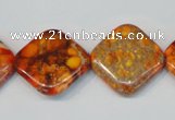 CDI547 15.5 inches 20*20mm diamond dyed imperial jasper beads