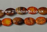 CDI750 15.5 inches 12*14mm oval dyed imperial jasper beads