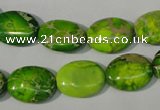 CDI940 15.5 inches 12*16mm oval dyed imperial jasper beads