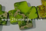 CDI953 15.5 inches 35*35mm cross dyed imperial jasper beads