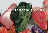 CDI983 15 inches 15*30mm – 26*55mm freeform dyed imperial jasper beads