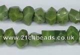 CDJ114 15.5 inches 8*10mm faceted nuggets Canadian jade beads wholesale