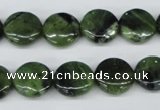 CDJ117 15.5 inches 12mm flat round Canadian jade beads wholesale