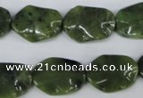 CDJ123 15.5 inches 15*20mm wavy oval Canadian jade beads wholesale
