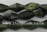 CDJ147 15.5 inches 8*12mm faceted bicone Canadian jade beads wholesale