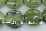 CDJ166 15.5 inches 20mm flat round Canadian jade beads wholesale