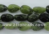 CDJ170 15.5 inches 6*9mm faceted flat teardrop Canadian jade beads