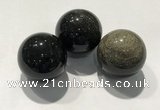CDN1056 30mm round golden obsidian decorations wholesale