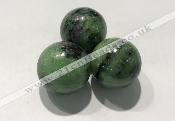 CDN1081 30mm round ruby zoisite decorations wholesale