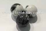 CDN1122 30mm round black & white jasper decorations wholesale