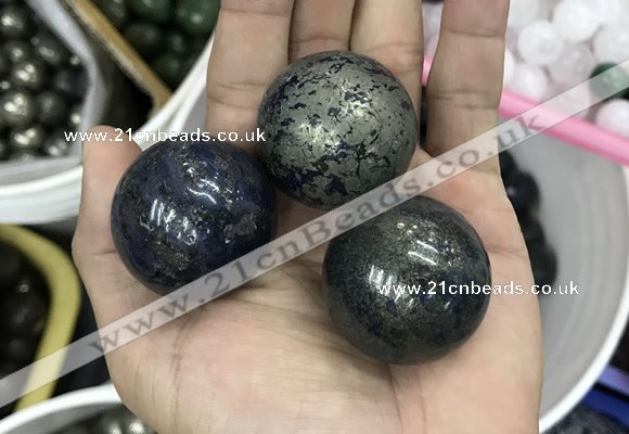 CDN14 35mm round pyrite gemstone decorations wholesale
