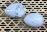 CDN341 35*50mm egg-shaped white howlite decorations wholesale