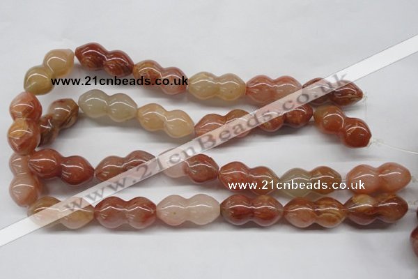 CDQ42 15.5 inches 15*30mm calabash natural red quartz beads