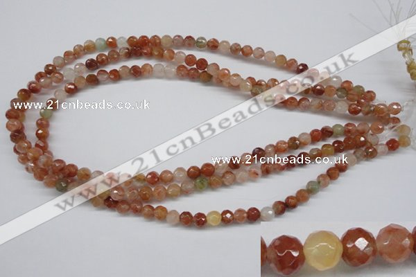 CDQ48 15.5 inches 6mm faceted round natural red quartz beads