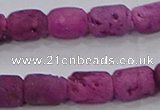 CDQ604 8 inches 6*8mm drum druzy quartz beads wholesale