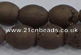 CDQ624 8 inches 10*12mm rice druzy quartz beads wholesale