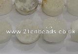 CDQ701 8 inches 12mm coin druzy quartz beads wholesale