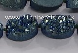 CDQ714 8 inches 13*18mm oval druzy quartz beads wholesale