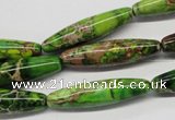 CDT146 15.5 inches 8*30mm rice dyed aqua terra jasper beads
