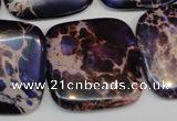 CDT430 15.5 inches 30*30mm square dyed aqua terra jasper beads