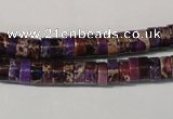 CDT704 15.5 inches 3*6mm heishi dyed aqua terra jasper beads