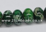 CDT73 15.5 inches 12*18mm rondelle dyed aqua terra jasper beads