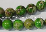 CDT922 15.5 inches 12mm round dyed aqua terra jasper beads