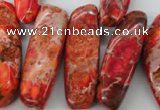 CDT984 15 inches 13*30mm – 16*50mm irregular dyed aqua terra jasper beads