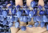 CDU223 Top drilled 10*14mm faceted briolette dumortierite beads