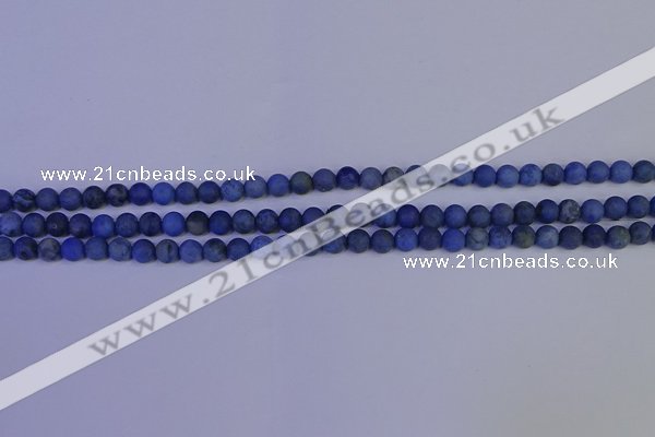 CDU300 15.5 inches 4mm round matte blue dumortierite beads