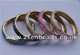 CEB09 5pcs 11.5mm width gold plated alloy with enamel bangles wholesale