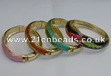 CEB128 16mm width gold plated alloy with enamel bangles wholesale