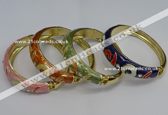 CEB131 16mm width gold plated alloy with enamel bangles wholesale