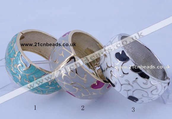 CEB26 5pcs 33mm width gold plated alloy with enamel bangles