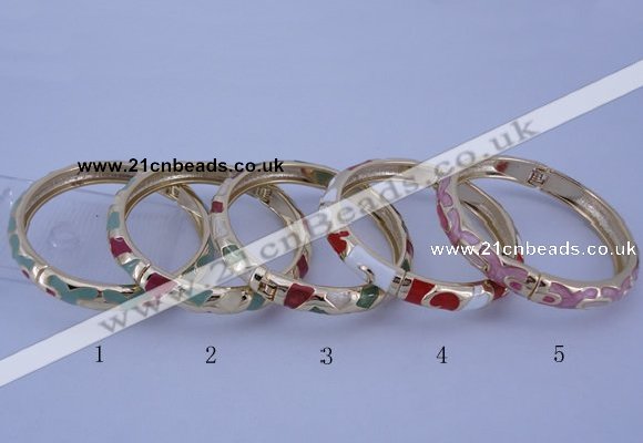 CEB30 5pcs 8mm width gold plated alloy with enamel bangles