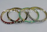 CEB82 6mm width gold plated alloy with enamel bangles wholesale