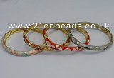 CEB94 6mm width gold plated alloy with enamel bangles wholesale