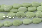 CEJ157 15.5 inches 8*12mm flat teardrop Australia lemon jade beads