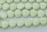 CEJ159 15.5 inches 10*10mm heart Australia lemon jade beads