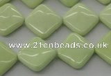 CEJ161 15.5 inches 17*17mm diamond Australia lemon jade beads