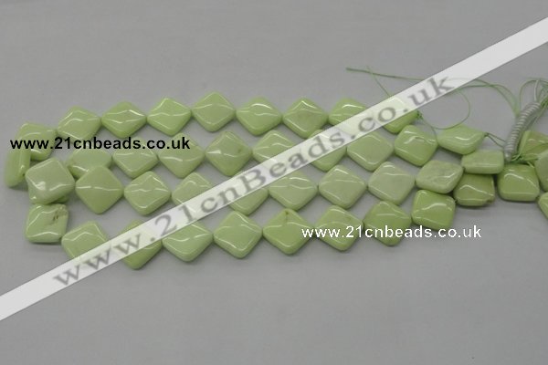 CEJ161 15.5 inches 17*17mm diamond Australia lemon jade beads