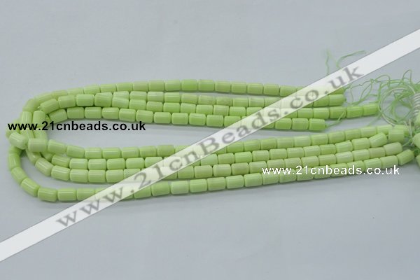 CEJ168 15.5 inches 6*9mm column Australia lemon jade beads