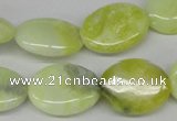 CEJ54 15.5 inches 15*20mm oval lemon jade gemstone beads wholesale
