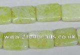 CEJ57 15.5 inches 12*16mm flat rectangle lemon jade beads wholesale