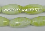 CEJ59 15.5 inches 12*24mm rice lemon jade gemstone beads wholesale