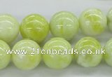 CEJ64 15.5 inches 14mm round lemon jade gemstone beads wholesale
