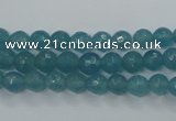 CEQ12 15.5 inches 6mm faceted round blue sponge quartz beads
