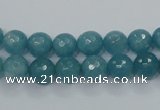 CEQ14 15.5 inches 8mm faceted round blue sponge quartz beads