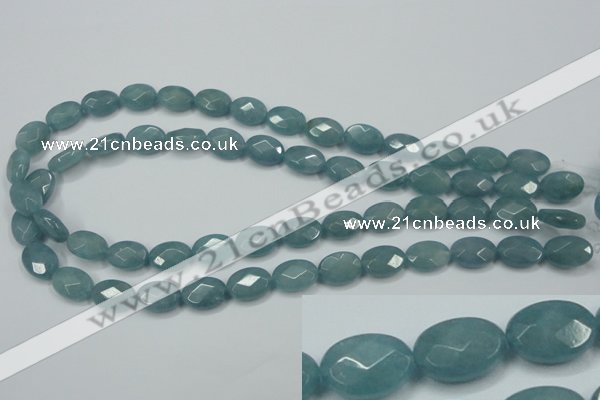 CEQ191 15.5 inches 10*14mm faceted oval blue sponge quartz beads
