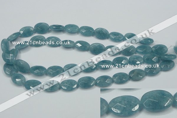 CEQ193 15.5 inches 13*18mm faceted oval blue sponge quartz beads